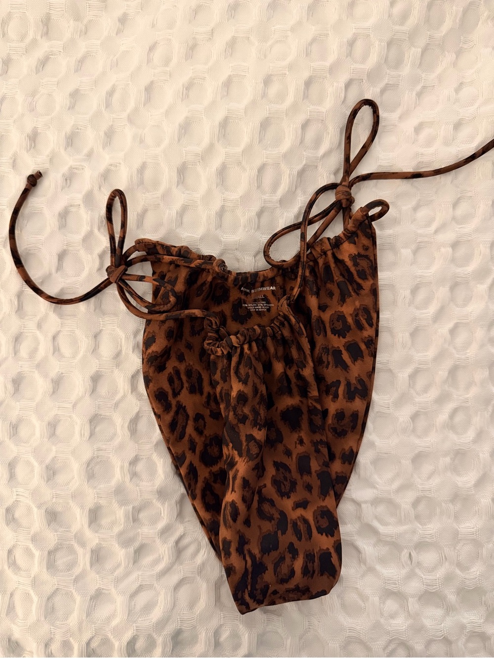 Leopard Print Tie-Side Bikini in Brown - Picture 12 of 13